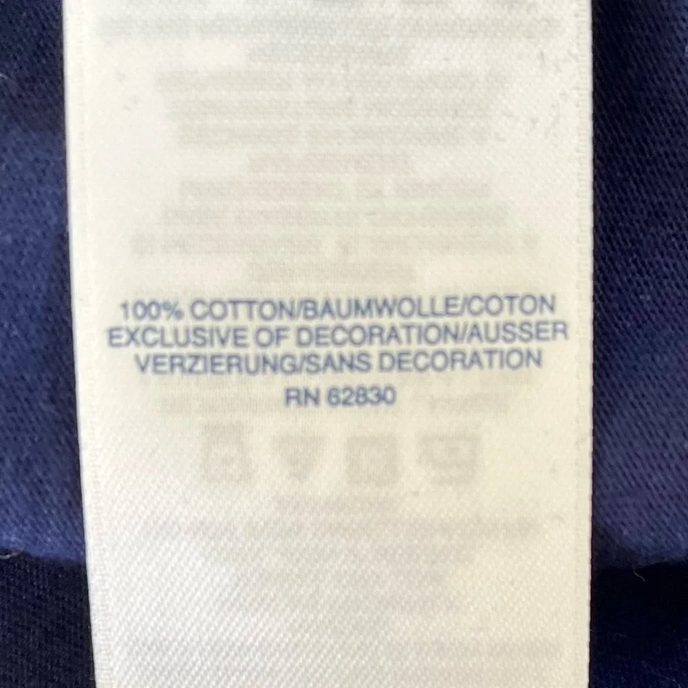 Lands' End Navy Blue Cotton Jersey Sleeveless Split Neck Shift with White Trim S